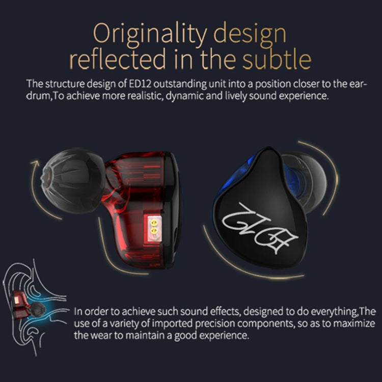 KZ ED12 Standard Version 3.5mm Jack Hanging Ear Sports In-Ear Wired Earphone, Cable Length: 1.2m - HoMEdemic™ 