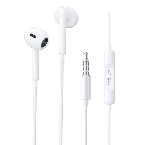 WK YA09 SHQ Series 3.5mm Music Semi-in-ear Wired Earphone (White) - HoMEdemic™ 