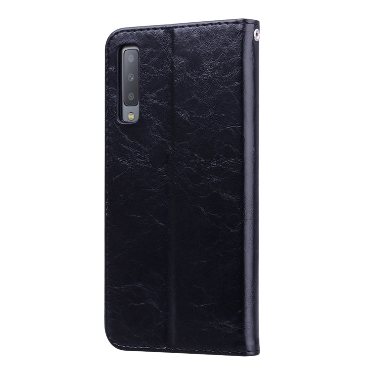 Business Style Oil Wax Texture Horizontal Flip Leather Case for Galaxy A7 (2018), with Holder & Card Slots & Wallet, For Galaxy A7 - HoMEdemic™ 