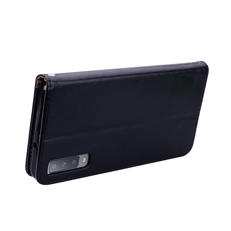 Business Style Oil Wax Texture Horizontal Flip Leather Case for Galaxy A7 (2018), with Holder & Card Slots & Wallet, For Galaxy A7 - HoMEdemic™ 