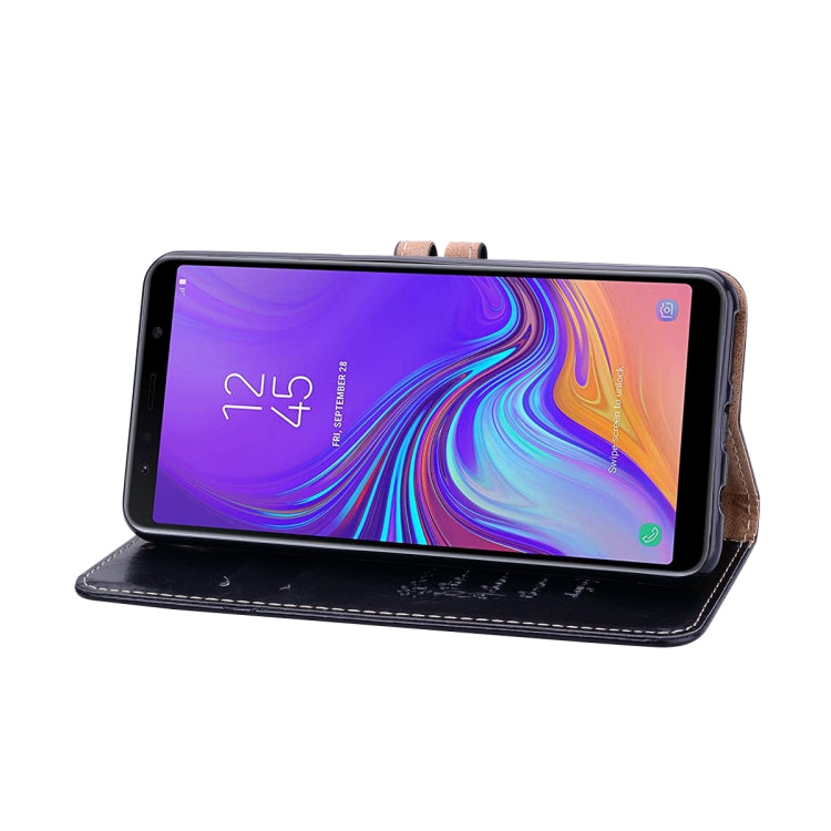 Business Style Oil Wax Texture Horizontal Flip Leather Case for Galaxy A7 (2018), with Holder & Card Slots & Wallet, For Galaxy A7 - HoMEdemic™ 