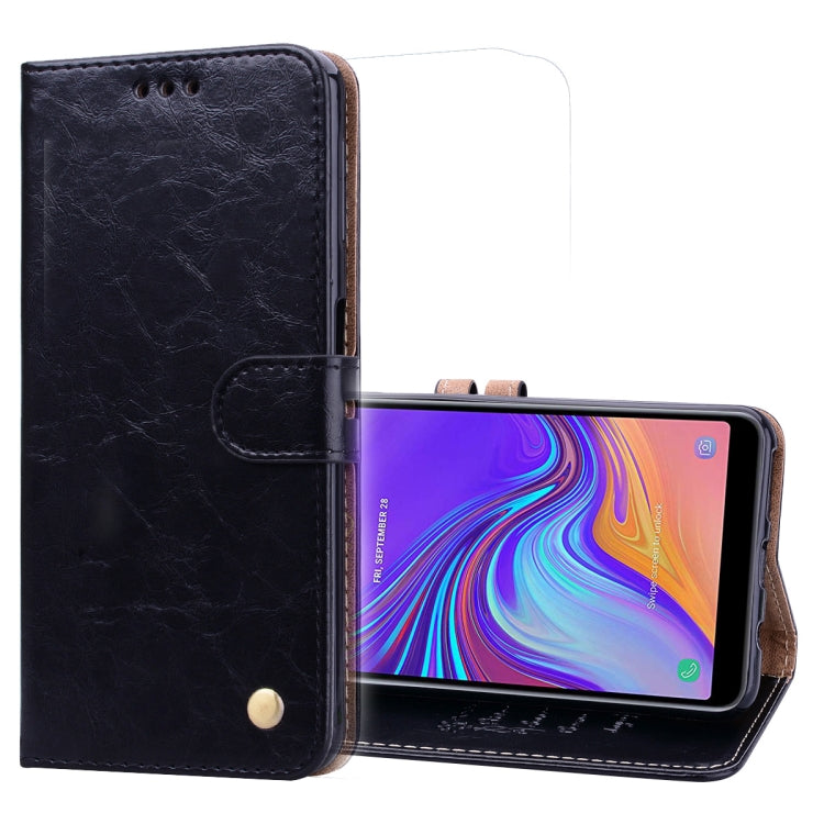 Business Style Oil Wax Texture Horizontal Flip Leather Case for Galaxy A7 (2018), with Holder & Card Slots & Wallet, For Galaxy A7 - HoMEdemic™ 