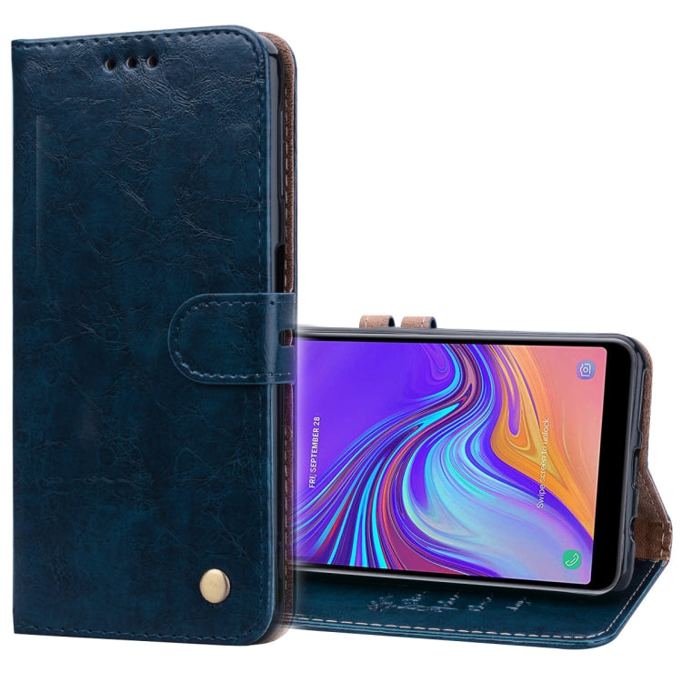 Business Style Oil Wax Texture Horizontal Flip Leather Case for Galaxy A7 (2018), with Holder & Card Slots & Wallet, For Galaxy A7 - HoMEdemic™ 