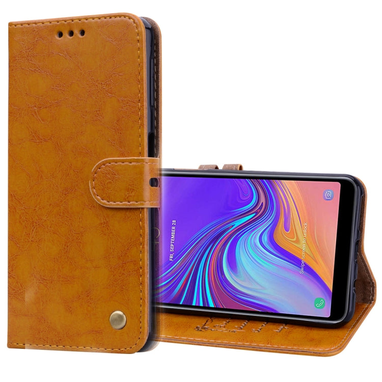 Business Style Oil Wax Texture Horizontal Flip Leather Case for Galaxy A7 (2018), with Holder & Card Slots & Wallet, For Galaxy A7 - HoMEdemic™ 