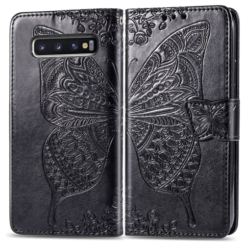 Butterfly Love Flowers Embossing Horizontal Flip Leather Case for Galaxy S10, with Holder & Card Slots & Wallet & Lanyard - HoMEdemic™ 