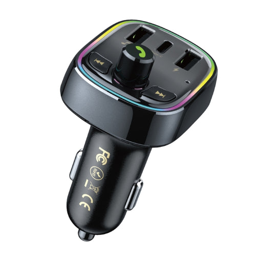 WK WP-C39 USB+USB-C/Type-C MP3 Bluetooth Car Fast Charger(Black) - HoMEdemic™ 