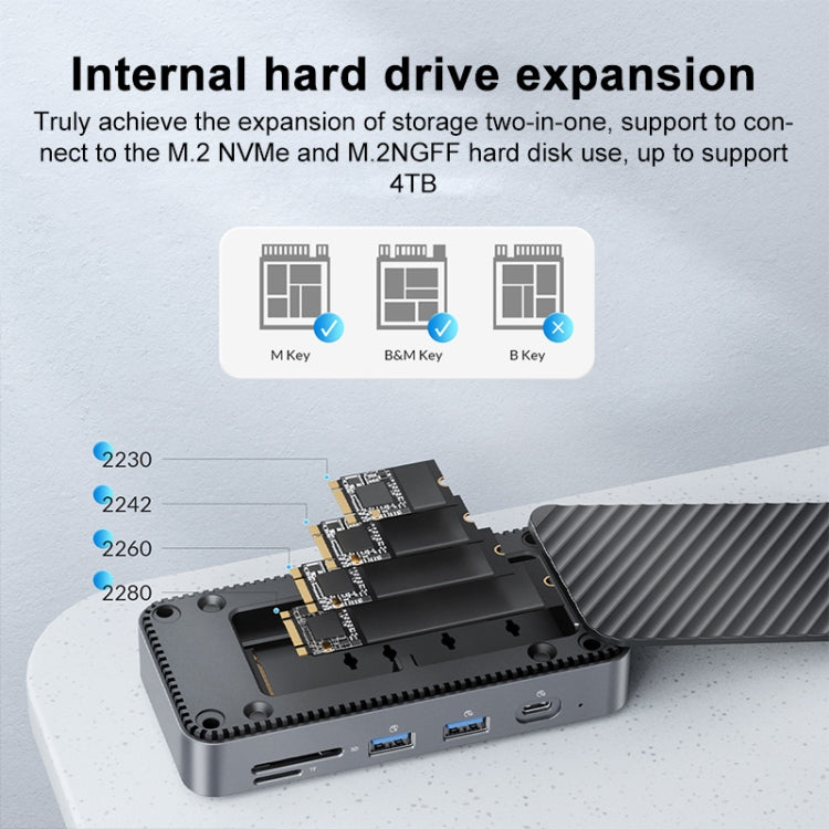ORICO DPM2P9 V1 10 in 1 HUB Docking Station with M.2 NVMe/NGFF SSD Enclosure and Cooling Fan - HoMEdemic™ 