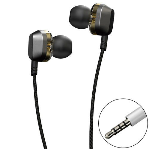 WK Y9 3.5mm In-Ear Double Moving Coil HIFI Stereo Wired Earphone (Black) - HoMEdemic™ 