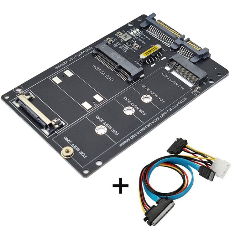 SATA 22PIN To MSATA Or M.2 NGFF SATA Card 2 In 1 SSD Converter Card With SATA 22pin Cable - HoMEdemic™ 