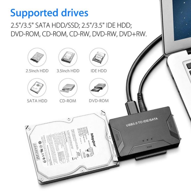 SATA / IDE to USB 3.0 Adapter 2.5 / 3.5 Inch Hard Drive Adapter Cable Converter, US Plug - HoMEdemic™ 