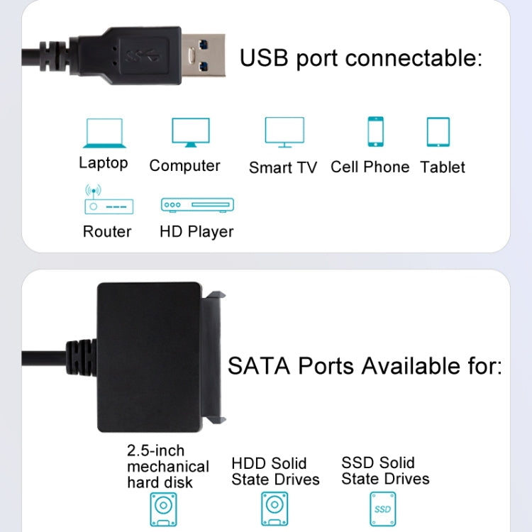 SATA To USB3.0 Easy Drive Cable 2.5 Inch SSD Solid State Drive Universal Connection Cable Converter Reader - HoMEdemic™ 