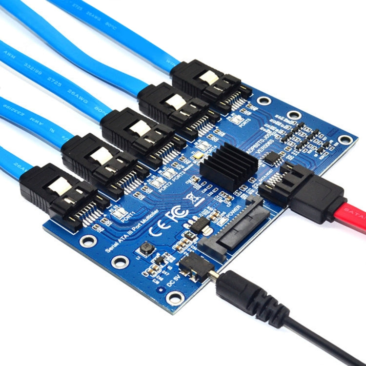 SATA2.0 3Gbps JMB321 Chip SATA Expansion Card 1 to 5 Port Riser Card - HoMEdemic™ 