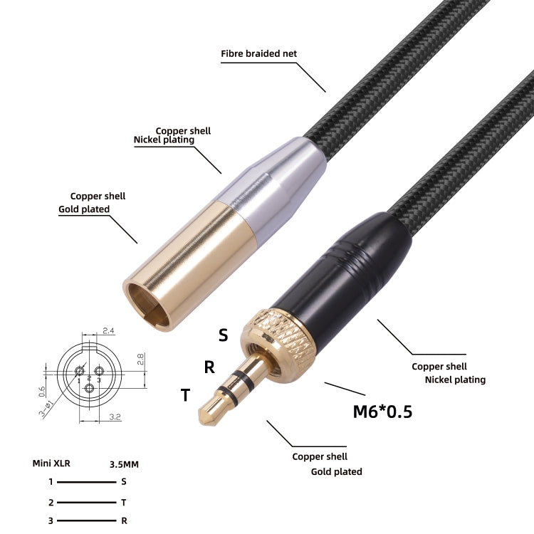 SB419M120-03 3.5mm Male to Mini XLR 3pin Male Audio Cable, Length: 30cm, 3.5mm M to Mini XLR M - HoMEdemic™ 