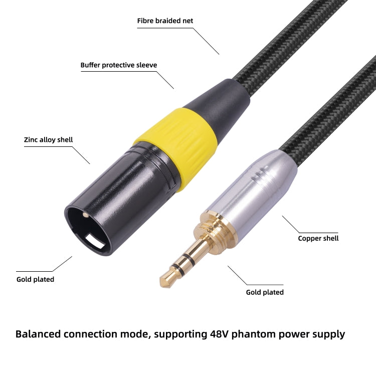 SB423K108-03 3.5mm Male to XLR 3pin Male Audio Cable, Length: 30cm, 3.5mm to XLR - HoMEdemic™ 