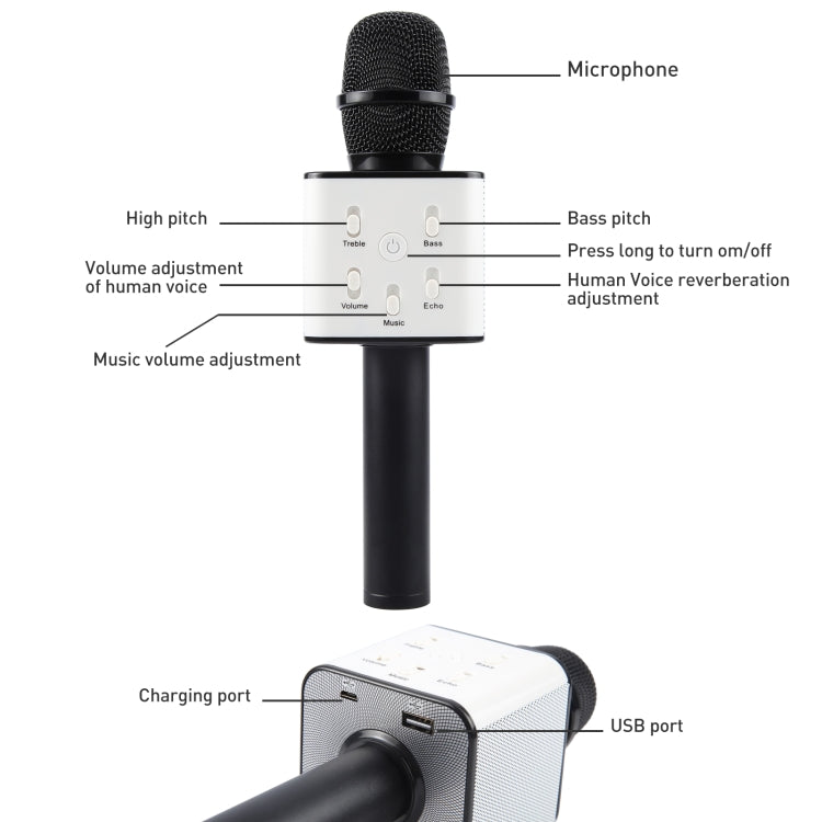 SDRD SD-08 Double Speakers High Sound Quality Handheld KTV Karaoke Recording Bluetooth Wireless Condenser Microphone - HoMEdemic™ 