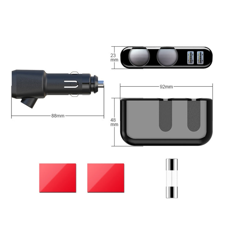 SHUNWEI Car Cigarette Lighter Charger 12/24V USB Converts Socket, Style: 2 Holes 2 USB Voltage - HoMEdemic™ 