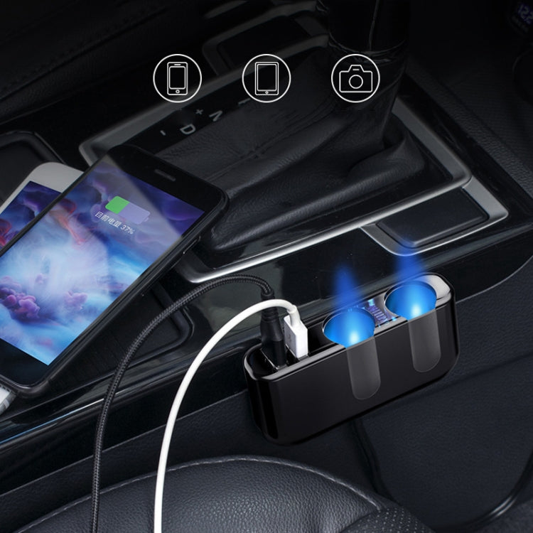 SHUNWEI Car Cigarette Lighter Charger 12/24V USB Converts Socket, Style: 2 Holes 2 USB Voltage - HoMEdemic™ 