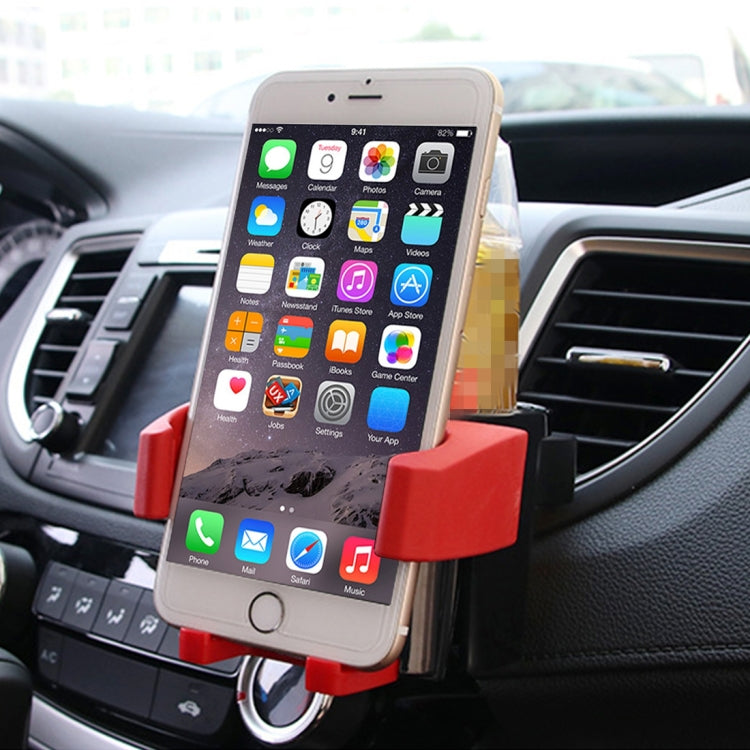 SHUNWEI SD-1027 Car Auto Multi-functional ABS Air Vent Drink Holder Bottle Cup Holder Phone Holder Mobile Mount, SD-1027(Red) - HoMEdemic™ 