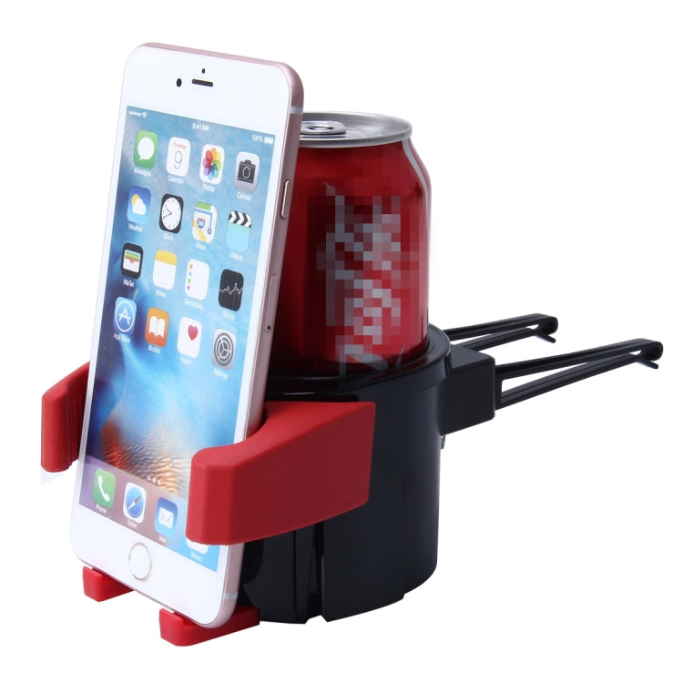 SHUNWEI SD-1027 Car Auto Multi-functional ABS Air Vent Drink Holder Bottle Cup Holder Phone Holder Mobile Mount, SD-1027(Red) - HoMEdemic™ 