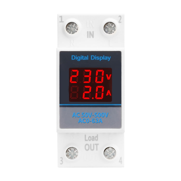 SINOTIMER SDM002 Household DIN Rail Single-Phase AC Dual Display Voltage And Current Meter(63A Build-In Intestinal Sensor) - HoMEdemic™ 