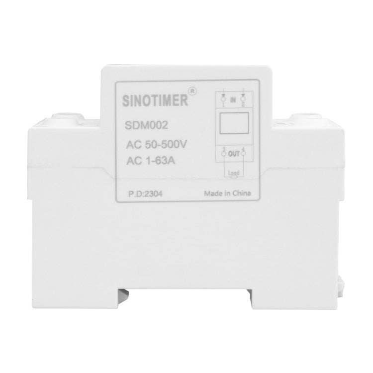 SINOTIMER SDM002 Household DIN Rail Single-Phase AC Dual Display Voltage And Current Meter(63A Build-In Intestinal Sensor) - HoMEdemic™ 