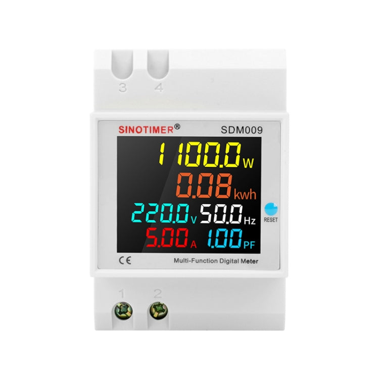 SINOTIMER SDM009 Din Rail Single-Phase Voltage Current Frequency Power Factor Electricity Multifunctional Meter, Model: AC40-300V Built-In - HoMEdemic™ 