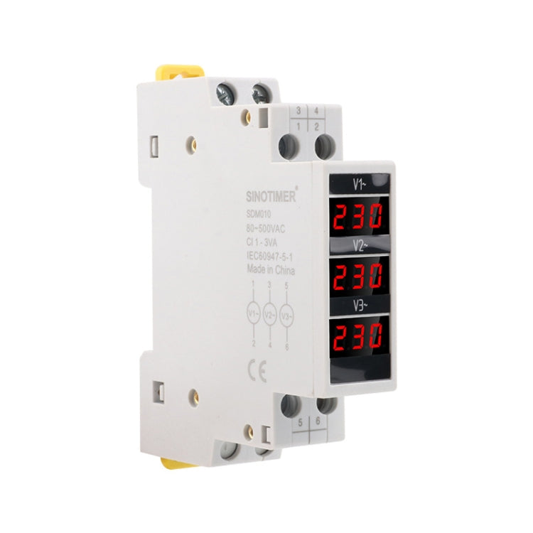 SINOTIMER SDM010 Modular Rail Type AC Three-Phase Digital Voltmeter Electronic Instrumentation - HoMEdemic™ 