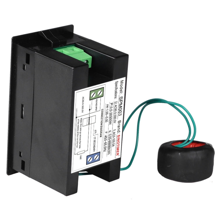 SINOTIMER SPM003 AC LED Digital Voltmeter Frequency Factors Meter Power Monitor, Specification: AC200-450V 100A - HoMEdemic™ 