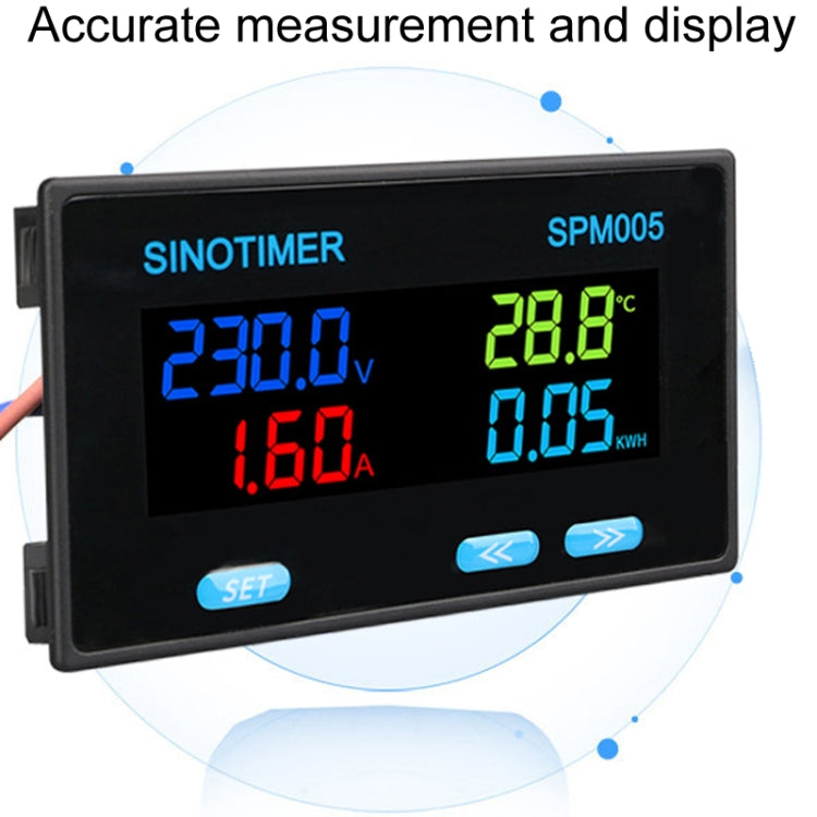 SINOTIMER SPM005 AC Digital Display Voltage Current Power Electricity Multifunctional Monitoring Meter, Specification: 100A - HoMEdemic™ 