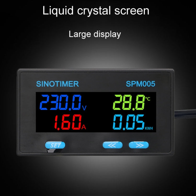 SINOTIMER SPM005 AC Digital Display Voltage Current Power Electricity Multifunctional Monitoring Meter, Specification: 20A - HoMEdemic™ 