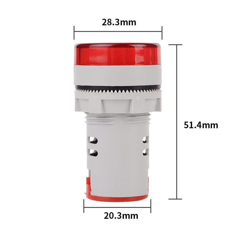 SINOTIMER ST16A Round 22mm LED Digital Signal Light 220V AC Ammeter 0-100A AC Current Indicator Light(01 Red) - HoMEdemic™ 