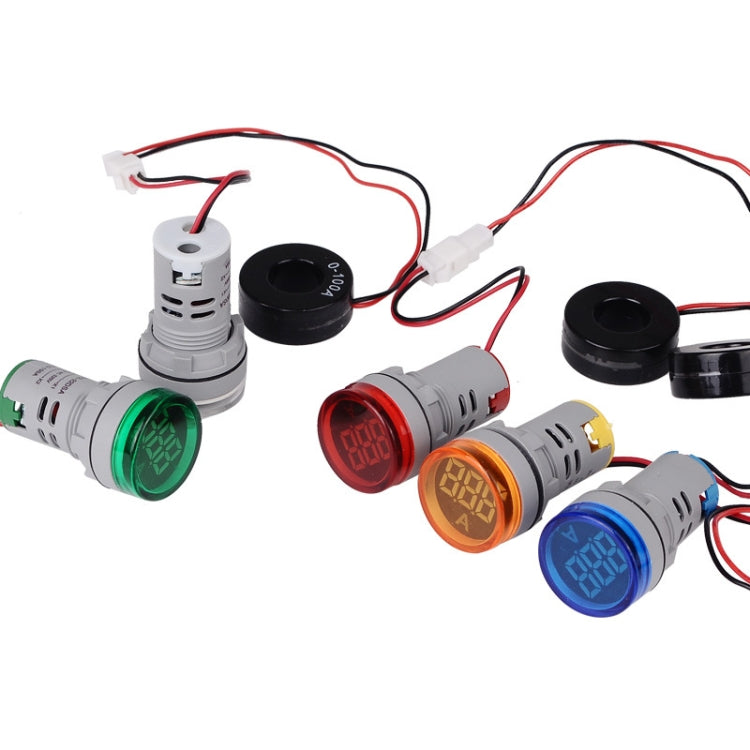 SINOTIMER ST16A Round 22mm LED Digital Signal Light 220V AC Ammeter 0-100A AC Current Indicator Light(02 White) - HoMEdemic™ 