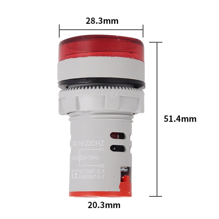 SINOTIMER ST16HZ 20-75Hz AC Frequency 22mm Round Opening LED Digital Signal Indicator Light(03 Blue) - HoMEdemic™ 