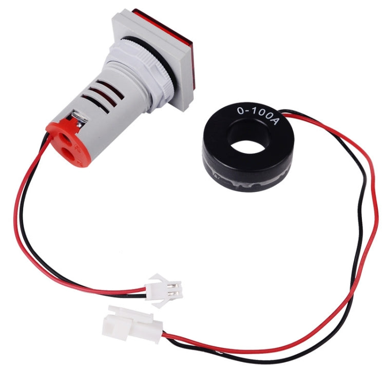 SINOTIMER ST17A Square 22mm LED Digital Display Signal Light AC Current Indicator 0-100A(04 Green) - HoMEdemic™ 