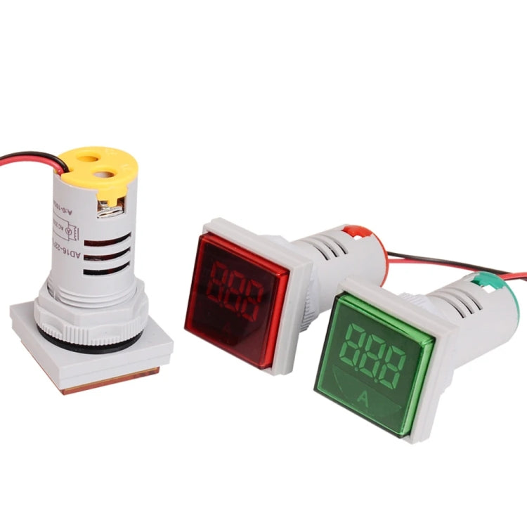 SINOTIMER ST17A Square 22mm LED Digital Display Signal Light AC Current Indicator 0-100A(04 Green) - HoMEdemic™ 