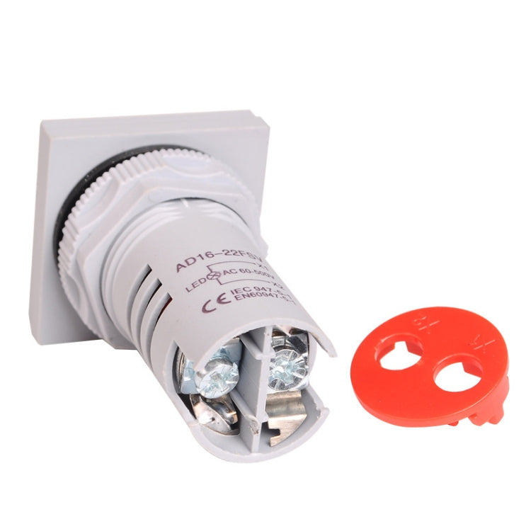 SINOTIMER ST17V AC Voltage Signal Indicator 22mm Square LED Digital Display Voltage Head AC 60-500V(01 Red) - HoMEdemic™ 