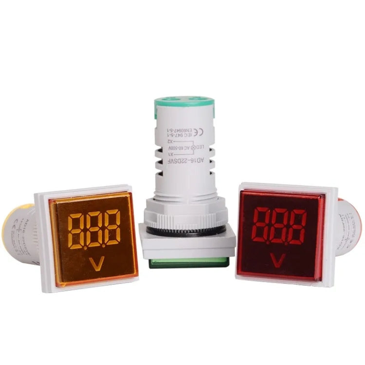 SINOTIMER ST17V AC Voltage Signal Indicator 22mm Square LED Digital Display Voltage Head AC 60-500V(04 Green) - HoMEdemic™ 