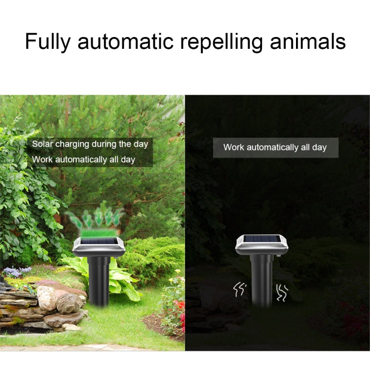 SJZ038 Outdoor Waterproof Solar Ultrasonic Rat Repeller Ultrasonic Animal Repeller, Color: Black - HoMEdemic™ 