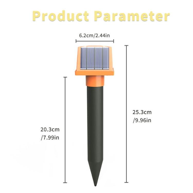 SJZ057 Outdoor IP66 Waterproof Solar Ultrasonic Rat Repeller Orchard Ultrasonic Animal Repeller(Orange) - HoMEdemic™ 