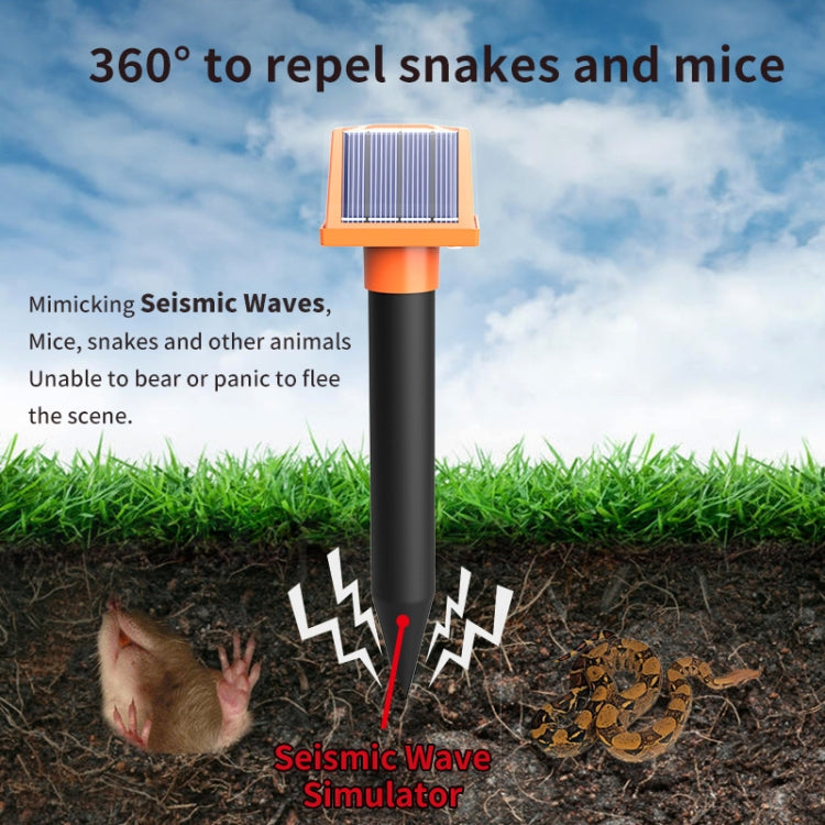 SJZ057 Outdoor IP66 Waterproof Solar Ultrasonic Rat Repeller Orchard Ultrasonic Animal Repeller(Orange) - HoMEdemic™ 