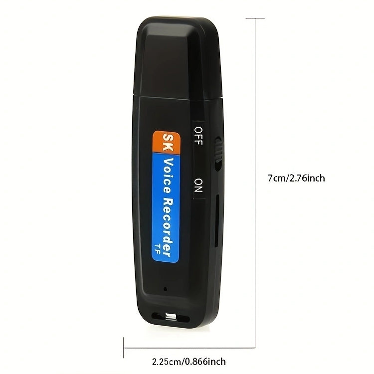 SK001 Rechargeable U-Disk Portable USB Voice Recorder, No Memory (Black) - HoMEdemic™ 