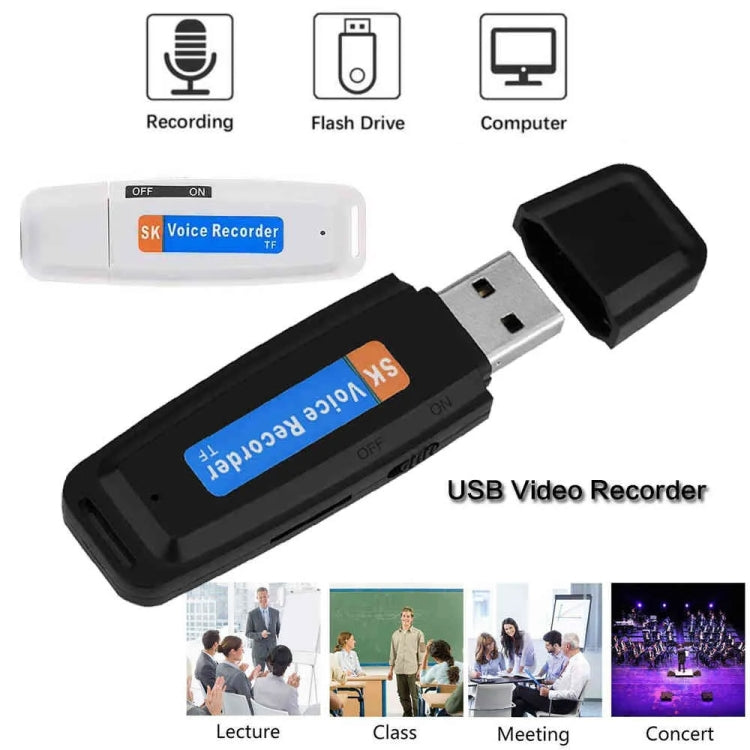 SK001 Rechargeable U-Disk Portable USB Voice Recorder, No Memory (White) - HoMEdemic™ 
