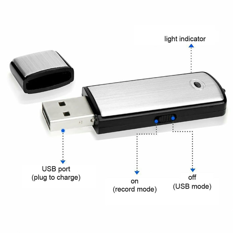 SK858 16GB Rechargeable Portable U-Disk Meeting Voice Recorder (Black) - HoMEdemic™ 