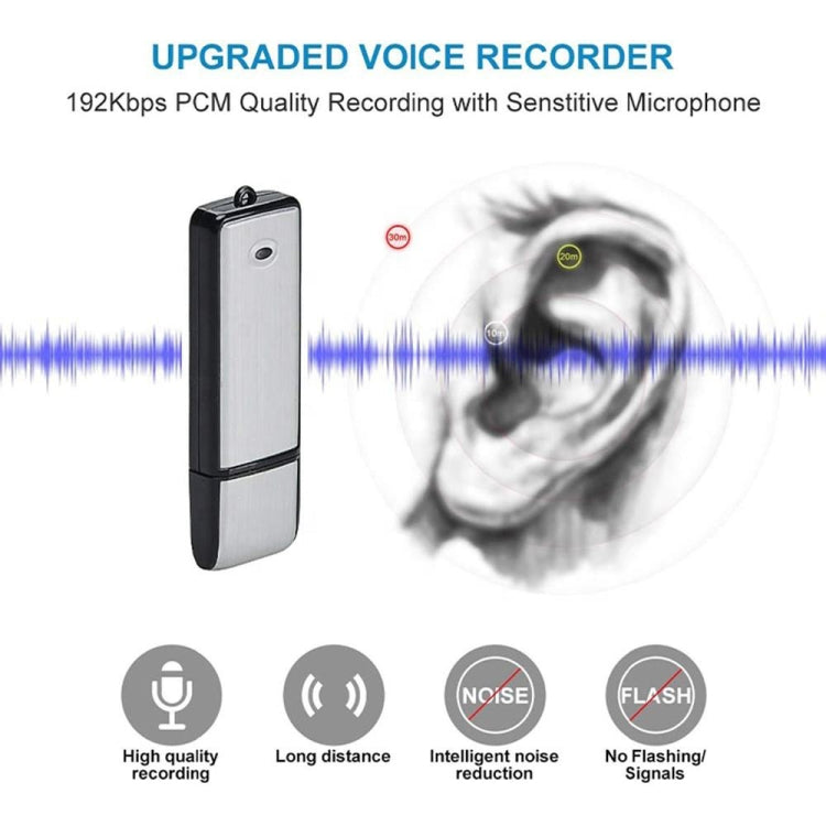 SK858 16GB Rechargeable Portable U-Disk Meeting Voice Recorder (Black) - HoMEdemic™ 