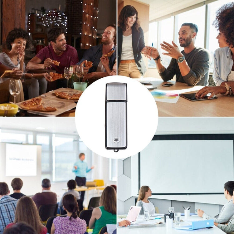 SK858 16GB Rechargeable Portable U-Disk Meeting Voice Recorder (Black) - HoMEdemic™ 