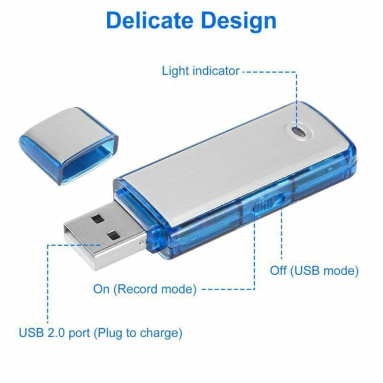 SK858 16GB Rechargeable Portable U-Disk Meeting Voice Recorder (Blue) - HoMEdemic™ 