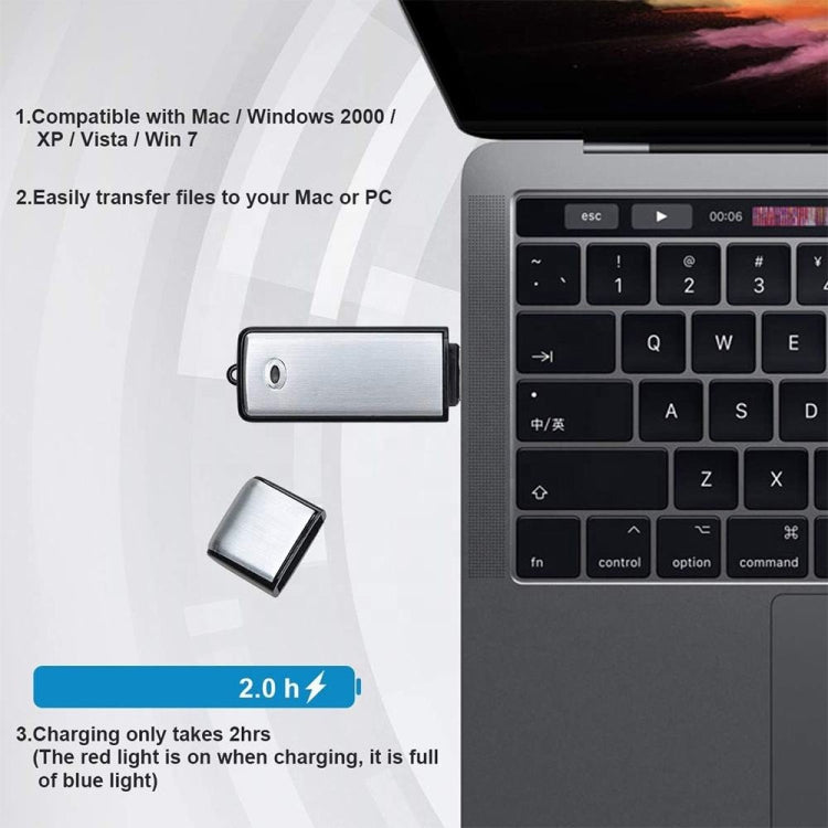 SK858 32GB Rechargeable Portable U-Disk Meeting Voice Recorder (Black) - HoMEdemic™ 