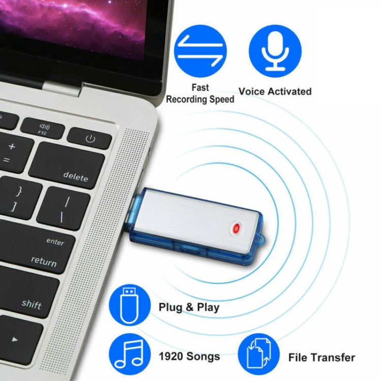 SK858 32GB Rechargeable Portable U-Disk Meeting Voice Recorder (Blue) - HoMEdemic™ 