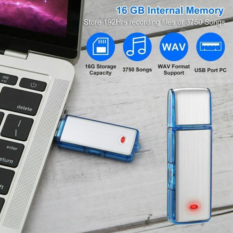SK858 32GB Rechargeable Portable U-Disk Meeting Voice Recorder (Blue) - HoMEdemic™ 