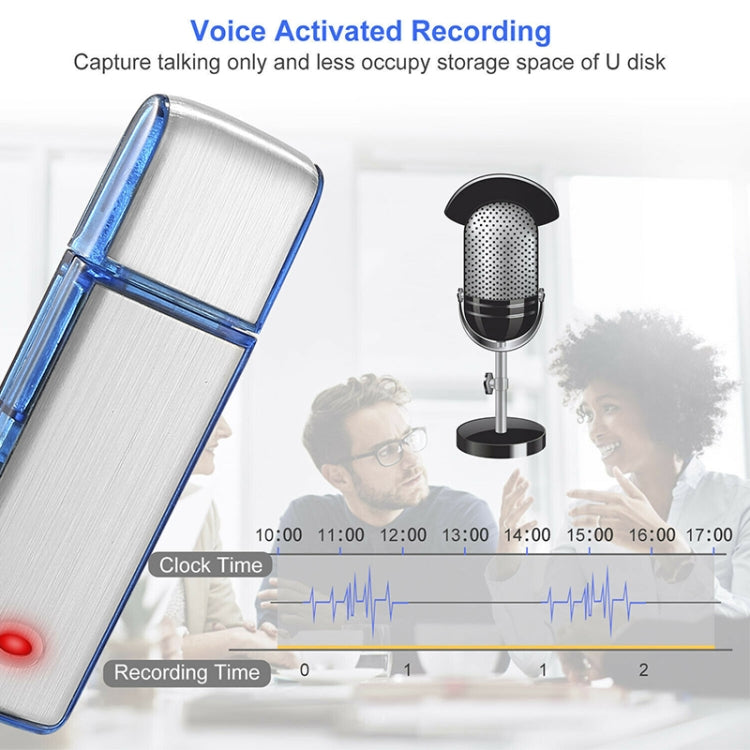 SK858 8GB Rechargeable Portable U-Disk Meeting Voice Recorder (Blue) - HoMEdemic™ 